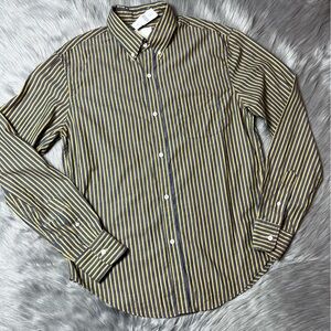 Band of outsiders men’s striped cotton long sleeve button up shirt